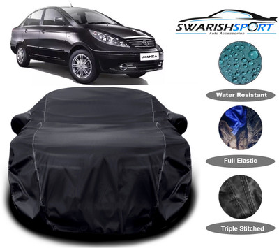 Swarish Car Cover For Tata Manza (With Mirror Pockets)(Black)
