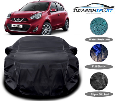 Swarish Car Cover For Nissan Micra (With Mirror Pockets)(Black)