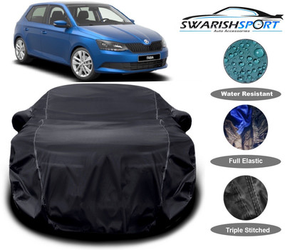 Swarish Car Cover For Skoda Fabia Scout (With Mirror Pockets)(Black)