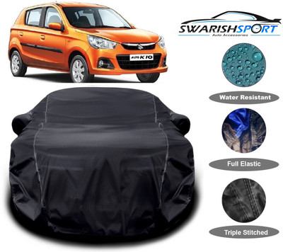 Swarish Car Cover For Maruti Suzuki Alto K10 (With Mirror Pockets)(Black)