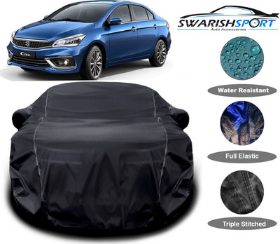 Swarish Car Cover For Maruti Suzuki Ciaz (With Mirror Pockets)(Black)