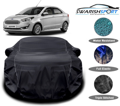 Swarish Car Cover For Ford Figo Aspire (With Mirror Pockets)(Black)
