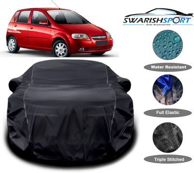 Swarish Car Cover For Chevrolet Aveo Uva (With Mirror Pockets)(Black)