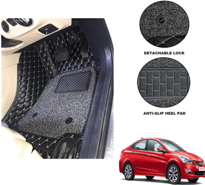 MOCKHE EVA, Leatherite 7D Mat For  Hyundai Verna Fluidic(Black)