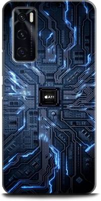 INDICRAFT Back Cover for Vivo V20 SE, V2022 A11, CHIP, ELECTRONIC, RETRO, TECHNOLOGY, CIRCUIT