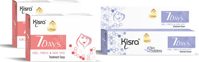 KISRA Acne, Pimples & Dark Spot Treatment Soap & Cream(3 Items in the set)