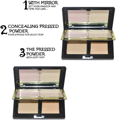 THTC NEW 3 IN 1 SHIMMER & MATTE SHINY OIL CONTROL COMPACT POWDER COMBO Compact(BEIGE, 40 g)