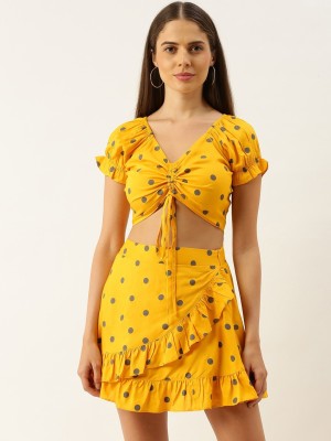 Berrylush Women Two Piece Dress Yellow Dress