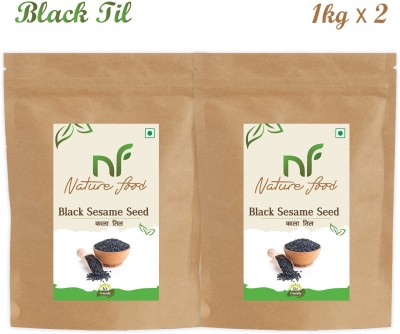 Nature food Good Quality Black Sesame Seed / Black Til - 2KG (1kg x 2) Black Sesame Seeds(2 kg, Pack of 2)