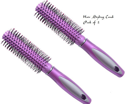 Alkaf Professional Round Roller Comb / Hair Styling Brush pack of 2