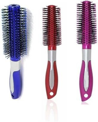 J & F Premium Round hair roller comb ( pack of 3 )