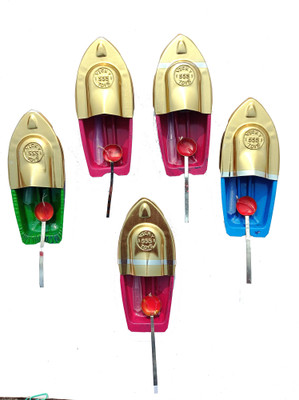 kd and sons Set of 5 steam Boat with free candle & dropper|| pop pop Boat(Multicolor)