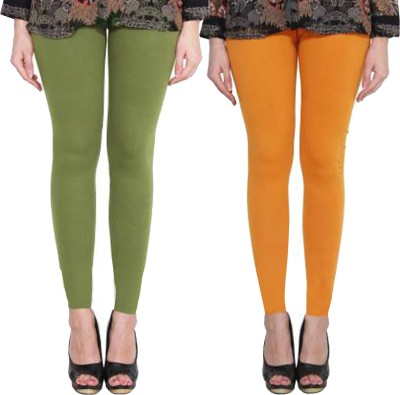 Clarita Ankle Length Western Wear Legging(Green, Yellow, Solid)