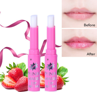 PINNER fruit extract color changing pink magic lipstick combo Pack of 2(Pink, 4 g)