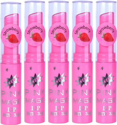 PINNER pink magic fruit juice vitamin c changeable color lipstick Pack Of 5(PINK, 5 g)