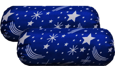 ACTOS Microfibre Abstract Bolster Pack of 2(Blue, White)