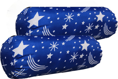 ACTOS Microfibre Abstract Bolster Pack of 2(Blue, White)