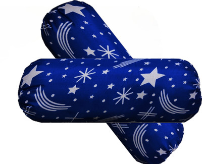 Swikon star Microfibre Geometric Bolster Pack of 2(Blue)