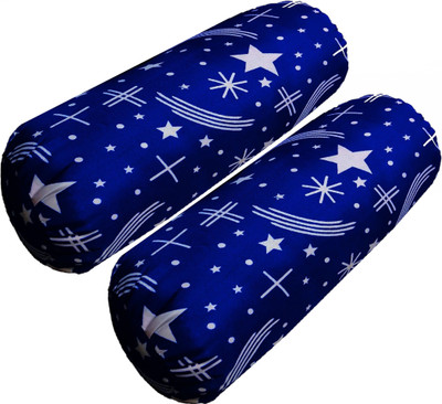 Swikon star Microfibre Nature Bolster Pack of 2(Blue)