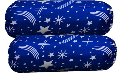 Changers Microfibre Abstract Bolster Pack of 2(Blue, White)