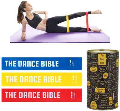 The Dance Bible Set of 3 Non-Slip Latex Loop Resistance Bands for Exercise and Workout Resistance Tube(Multicolor)