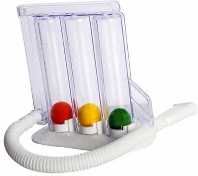 Doctist Respirometer Breathing Lung Exerciser Device and Respiratory Exerciser-3 Balls Incentive Spirometer (White) Spirometer Respiratory Exerciser(Pack of 1)