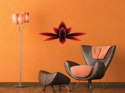 Digi2cart 50 cm Black & Red Flower Self Adhesive Sticker(Pack of 1)