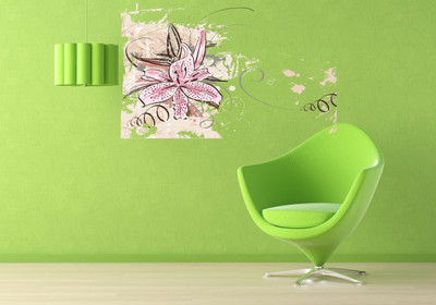 Digi2cart 50 cm Clearive Flower Art Self Adhesive Sticker(Pack of 1)