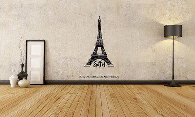 PEACOCKRIDE 60 cm The Eiffel Tower I France Wall Decal Self Adhesive Sticker(Pack of 1)