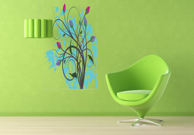 Digi2cart 50 cm Lilly Flower Self Adhesive Sticker(Pack of 1)