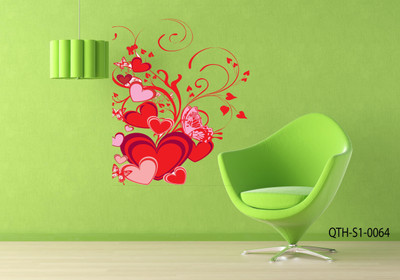 BUSY2BUY 50 cm Heart Design Art Self Adhesive Sticker(Pack of 1)