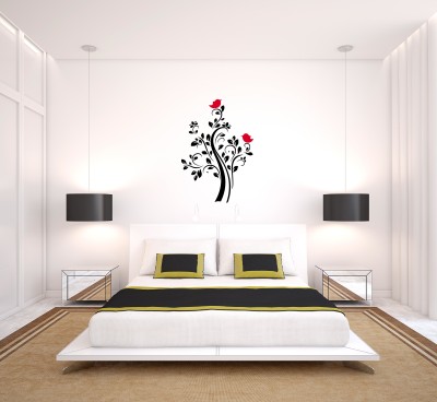 PEACOCKRIDE 60 cm Love Birds I Natural Wall Decal Self Adhesive Sticker(Pack of 1)