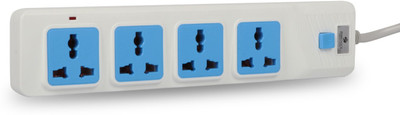 ZEBRONICS Zeb-PS4301 Universal 2500 Watts Power Extension 4 Socket(2.8Mtr) 4  Socket Extension Boards(White, Blue, 2.8 m)
