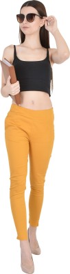 GOGGIAN Relaxed Women Yellow Trousers