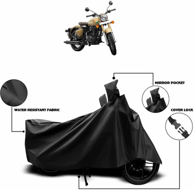 AUTOCAD Waterproof Two Wheeler Cover for Royal Enfield(Bullet 350, Black)