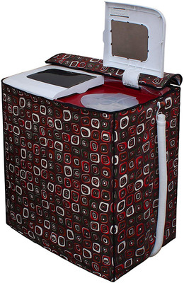 LITHARA Semi-Automatic Washing Machine  Cover(Width: 80.01 cm, Brown, Red)