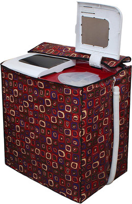 LITHARA Semi-Automatic Washing Machine  Cover(Width: 80.01 cm, Brown, Blue)