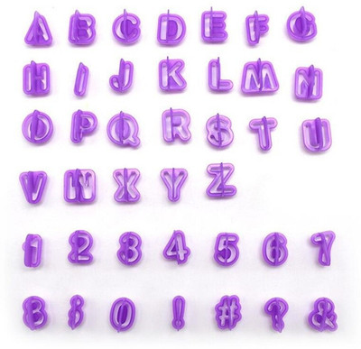 JAMBOREE 40PCs Plastic Alphabet Letter Number Fondant Cake Biscuit Baking Mould Cookie Cutters and Stamps Cake DIY Alphabet Mold Tools Cookie Cutter(Pack of 40)