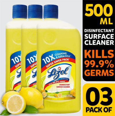 Lizol Disinfectant Surface Cleaner 500 ML (PACK OF 03) Citrus Citrus(3 x 500 ml)