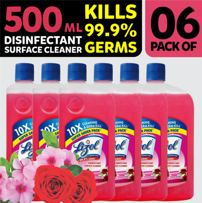 Lizol Disinfectant Surface Cleaner 500 ML (PACK OF 06) Floral(6 x 500 ml)