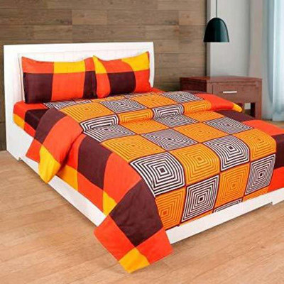 Flipkart SmartBuy 144 TC Microfiber Double Checkered Flat Bedsheet(Pack of 1, Multicolor)