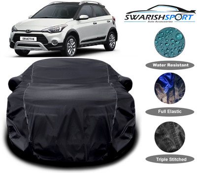 Swarish Car Cover For Hyundai i20 Active (With Mirror Pockets)(Black)