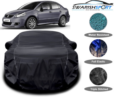 Swarish Car Cover For Maruti Suzuki SX4 (With Mirror Pockets)(Black)