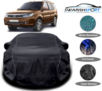 Swarish Car Cover For Tata Safari Storme (With Mirror Pockets)(Black)