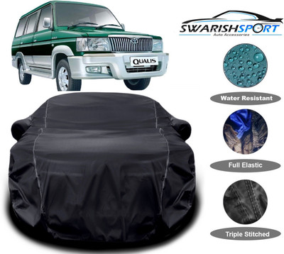 Swarish Car Cover For Toyota Qualis (With Mirror Pockets)(Black)