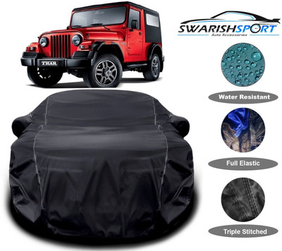 Swarish Car Cover For Mahindra Thar (With Mirror Pockets)(Black)