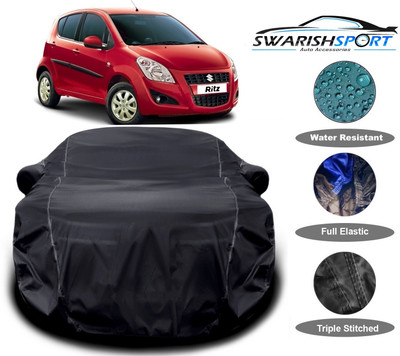 Swarish Car Cover For Maruti Suzuki Ritz (With Mirror Pockets)(Black)