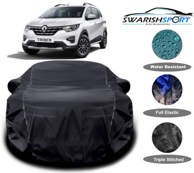 Swarish Car Cover For Renault Triber (With Mirror Pockets)(Black)