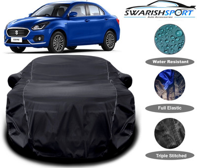 Swarish Car Cover For Maruti Suzuki Swift Dzire (With Mirror Pockets)(Black)