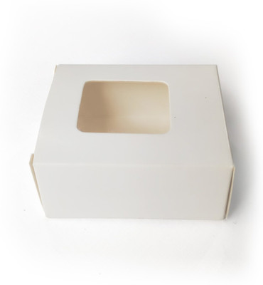 Intact Media Window Patch Mono Carton Cardboard Packaging Box(Pack of 10 White)